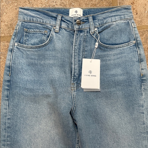 Anine Bing Jackie Straight Leg Jean in Pale Blue 27 - Picture 5 of 6